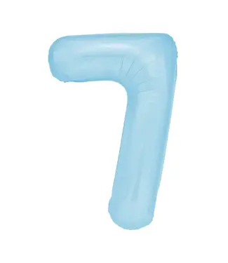 PartyPal Cijferballon 7 Licht blauw | 100cm