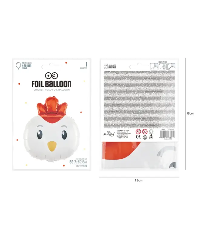 Folieballon kip | 69 x 52cm