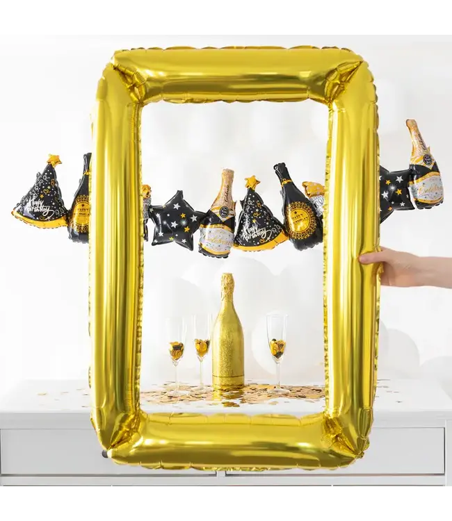 Folieballon gouden lijst / Fotoframe | 87x72cm