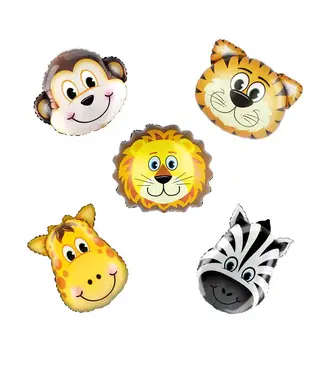PartyPal Folieballonnen dieren Jungle | 26x35cm | 5 stuks