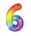 Cijferballon 6 Regenboog | 100cm