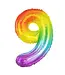 Cijferballon 9 Regenboog | 100cm