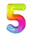 Cijferballon 5 Regenboog | 100cm