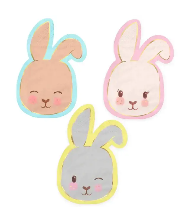 Servetten Paashaas 10 stuks | 11 x 65 cm