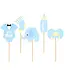 Taarttoppers Babyshower olifant blauw | 5 stuks | ca 10cm