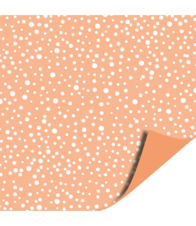 Cadeaupapier confetti peach | 70cm x 2m | Dubbelzijdig
