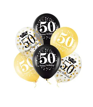 PartyPal Ballonnenmix 50 Happy Birthday | 6 stuks
