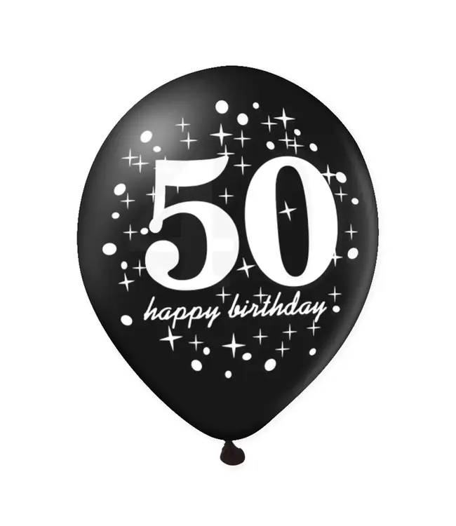 Ballonnenmix 50 Happy Birthday | 6 stuks