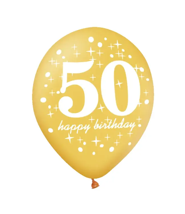 Ballonnenmix 50 Happy Birthday | 6 stuks