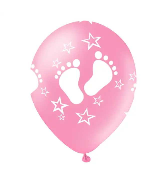 Ballonnen Babyshower voetjes Roze | 6 stuks