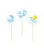 Taarttoppers babyshower blauw | 6 stuks