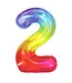 Cijferballon 2 Regenboog | 100cm