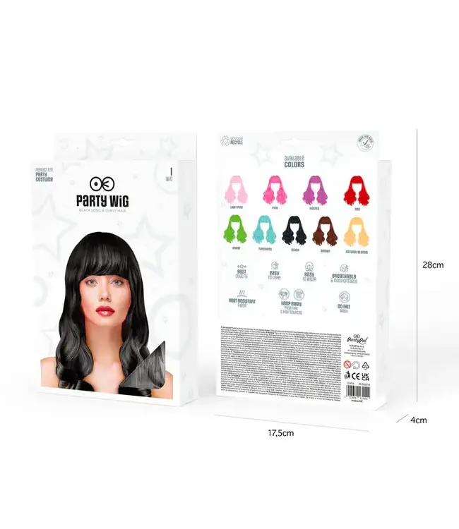 Pruik lang golvend haar | zwart