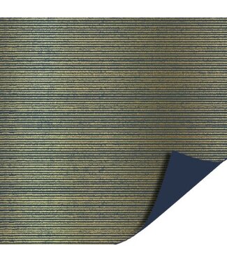 KP Cadeaupapier navyblauw-goud streepjes | 70cm x 2m | Dubbelzijdig
