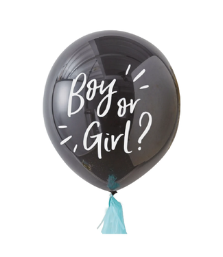 PartyPal Gender Reveal ballon XL 1 meter | BLAUW | Boy or girl?