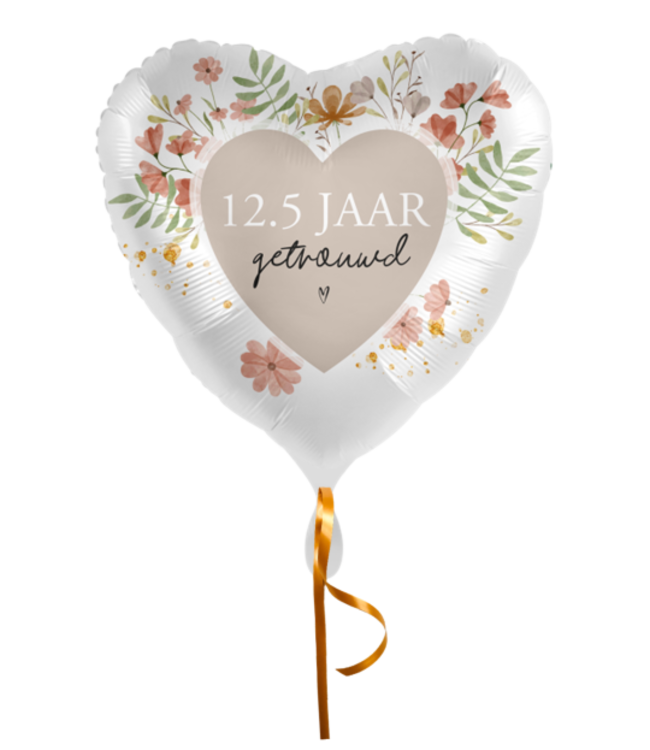 Folieballon 12,5 jaar getrouwd | 43cm