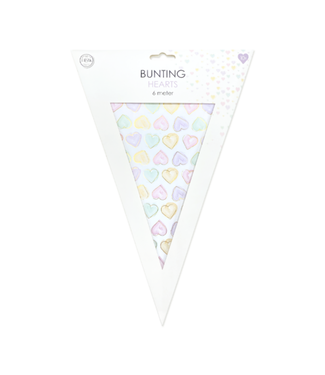 Fiesta OUTLET Papieren vlaggenlijn | Hartjes | 6 meter