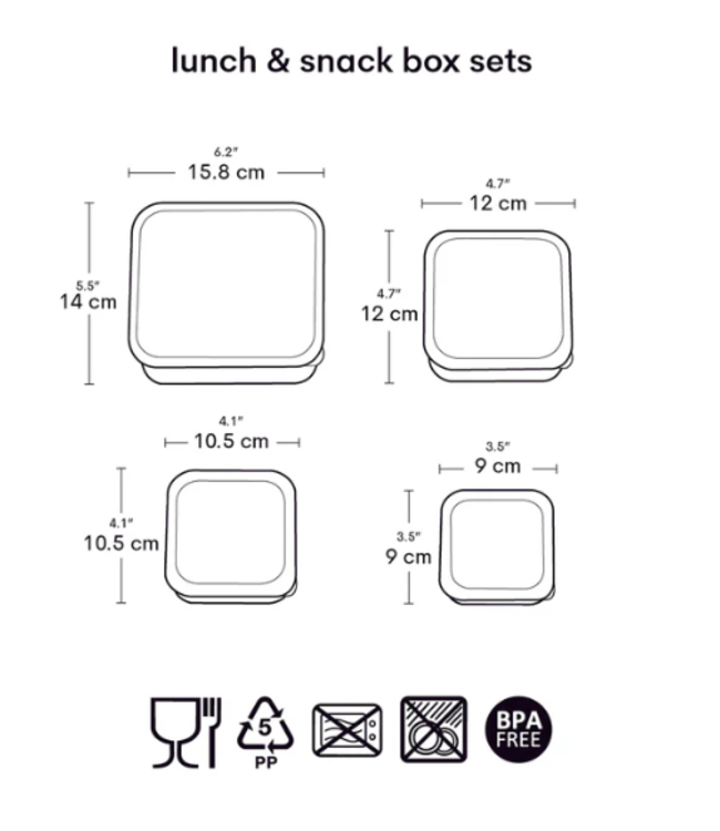Lunch & snack box set | Voertuigen | 4-delig