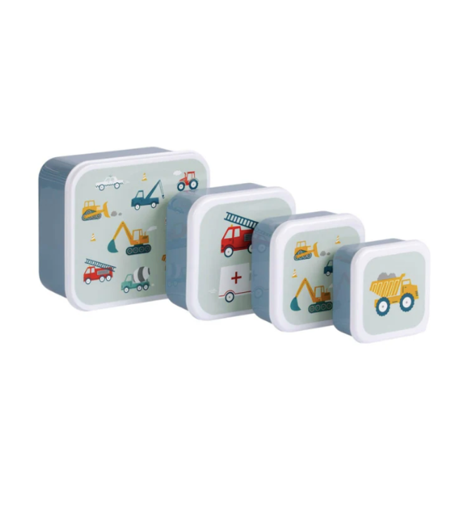 Lunch & snack box set | Voertuigen | 4-delig