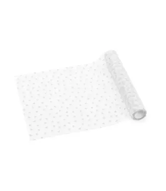 PartyDeco Tafelloper tule met witte hartjes | 0,36 x 9m