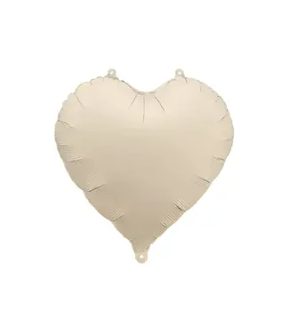 PartyDeco Folieballon hart Beige | 45 cm