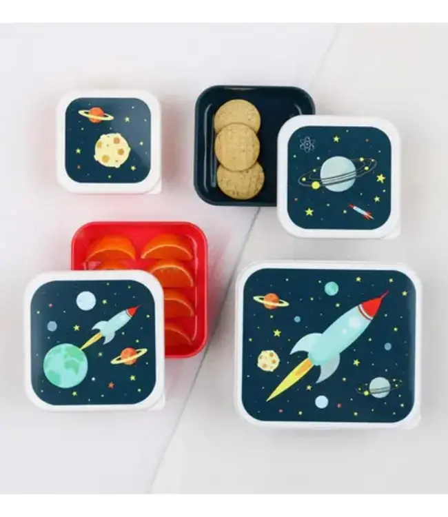 Lunch & snack box set | Ruimte | 4-delig