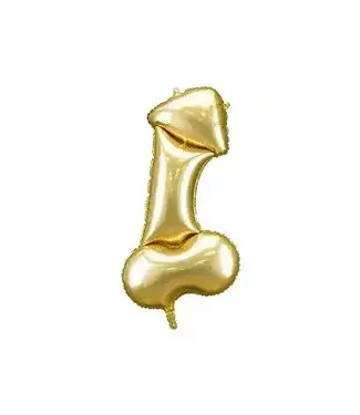 PartyDeco Folieballon penis vrijgezellenfeest | Goud | 55 x 112 cm
