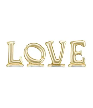 PartyDeco Folieballonnen LOVE XXL | 350 x 114 cm | Goud
