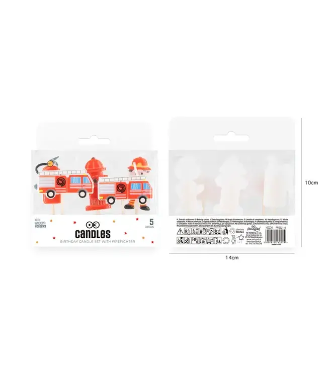 Kaarsjes brandweer | 5 stuks