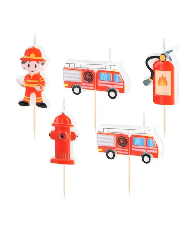 Kaarsjes brandweer | 5 stuks