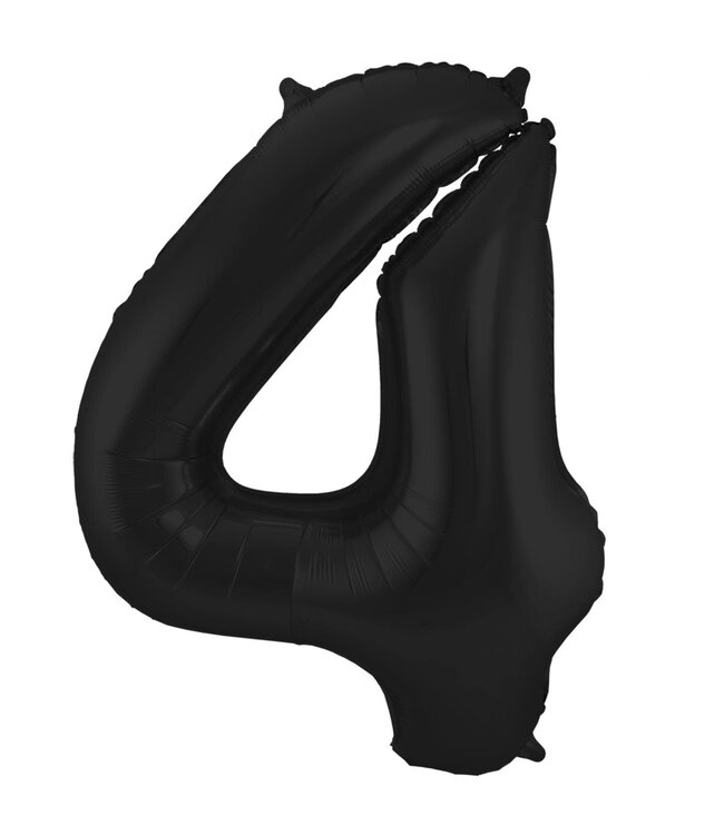 OUTLET Cijferballon 4 zwart - 86 cm