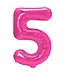 Cijferballon 5 | Roze | 100 cm
