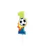 Kaars cijfer 1 | Voetbal | 6 cm