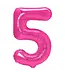 Cijferballon 5 | Roze | 100 cm