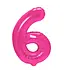 Cijferballon 6 | Roze | 100 cm