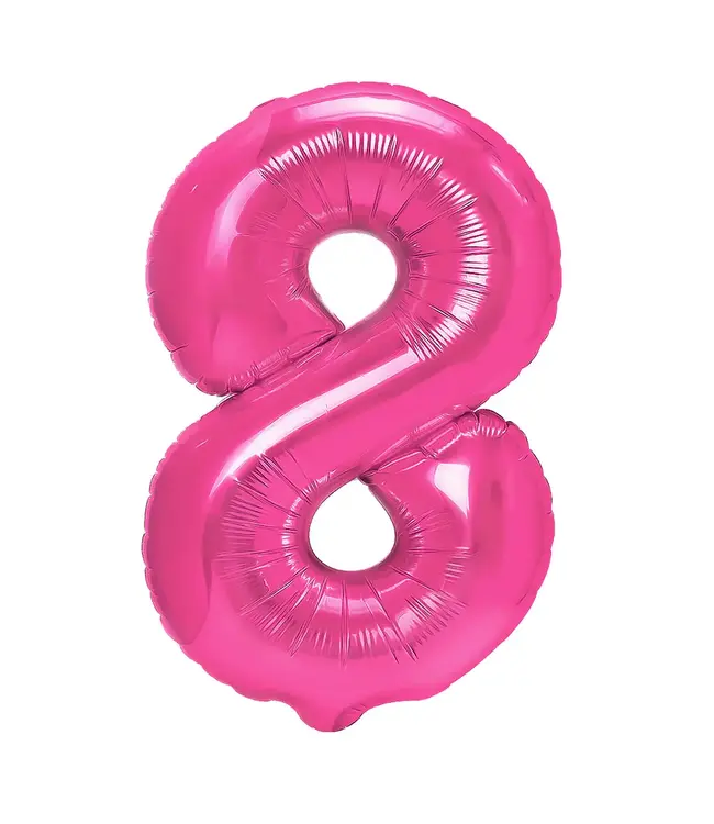 Cijferballon 8 | Roze | 100 cm