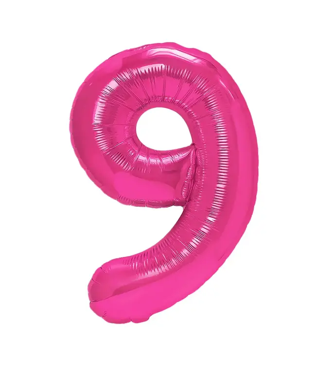 Cijferballon 9 | Roze | 100 cm