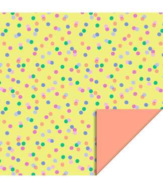 House of Products Cadeaupapier Party Confetti Yellow - Salmon | 70 x 300 cm