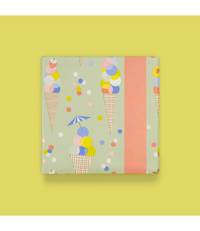 Cadeaupapier Ice Confetti - Bright Salmon | 70 x 300 cm