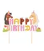 Taarttopper Happy birthday paarden | 14 cm