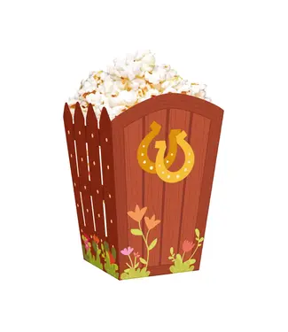 PartyPal Popcorn bakjes paarden | 6 stuks