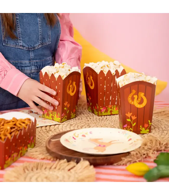 Popcorn bakjes paarden | 6 stuks