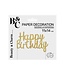 Taarttopper Happy Birthday glittergoud | 11 x 14 cm