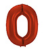 Cijferballon 0 rood - 86 cm