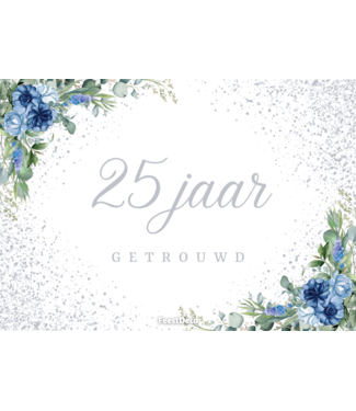 Feestdeco kaarten Kroonbord 25 jaar getrouwd | 42 x 30 cm