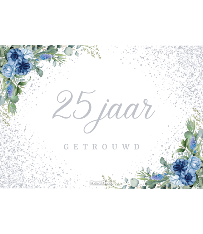 Kroonbord 25 jaar getrouwd | 42 x 30 cm