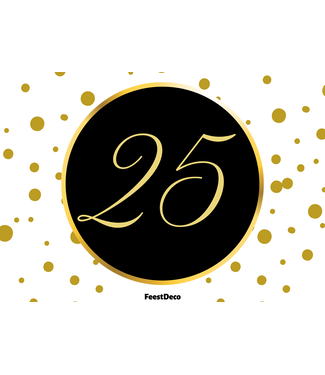Feestdeco kaarten Deurbord 25 jaar | Festive Gold | 42 x 30 cm