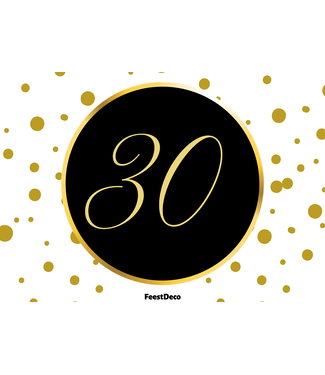 Feestdeco kaarten Deurbord 30 jaar | Festive Gold | 42 x 30 cm