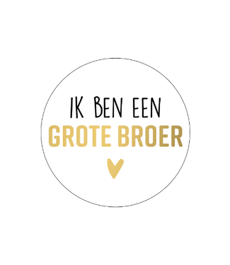 KP Stickers Ik ben een grote broer | zakje 20 stuks | Wit - goud
