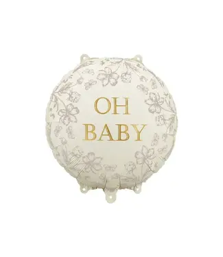 PartyDeco Folieballon Oh Baby | Flowers | 45 cm